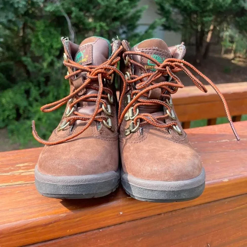 Timberland  Youth 10 Feild Boots Brown Green/ Olive Waterproof Boots